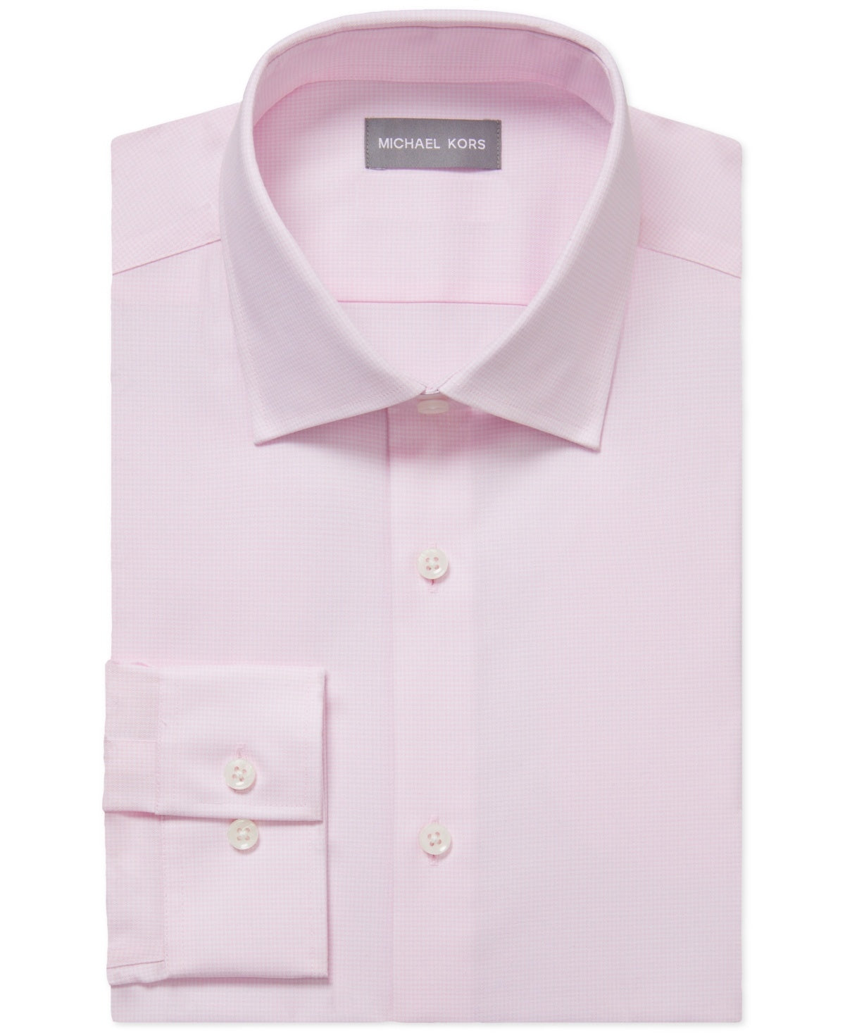 Michael Kors Mens Regular fit Dress Shirt Large 16 in 34-35 Light Pink Check
