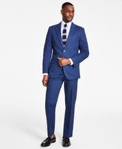 Nautica Men's Modern-Fit Cotton Stretch Suit 42S / 36 x 30 Solid Navy Blue