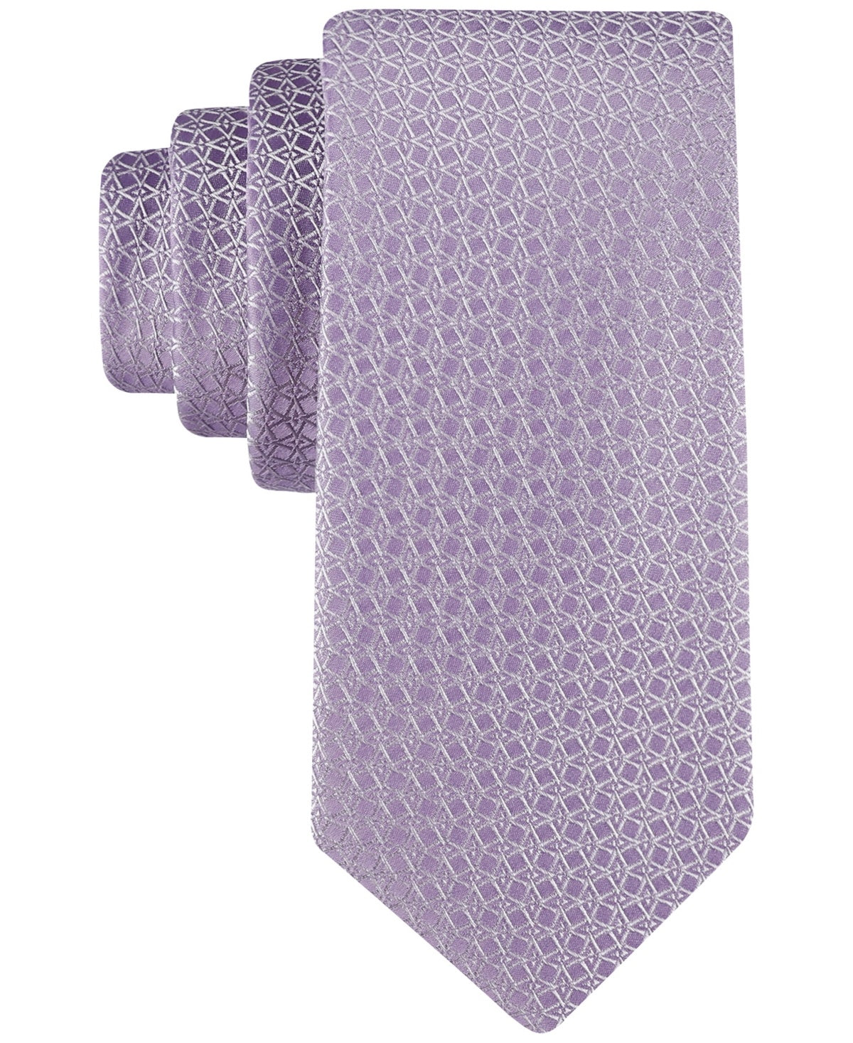 Calvin Klein Mens Regular fit Tie Necktie One Size Purple Grace Geometric