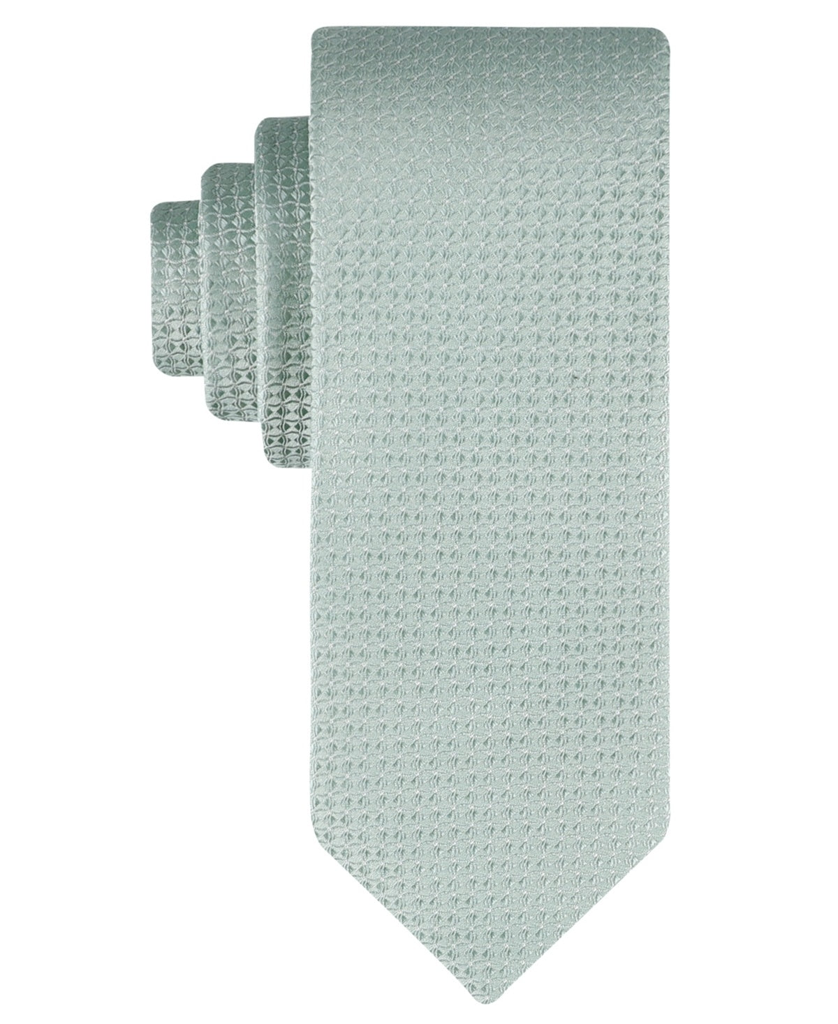 Calvin Klein Mens Regular fit Tie Necktie One Size Green Geometric