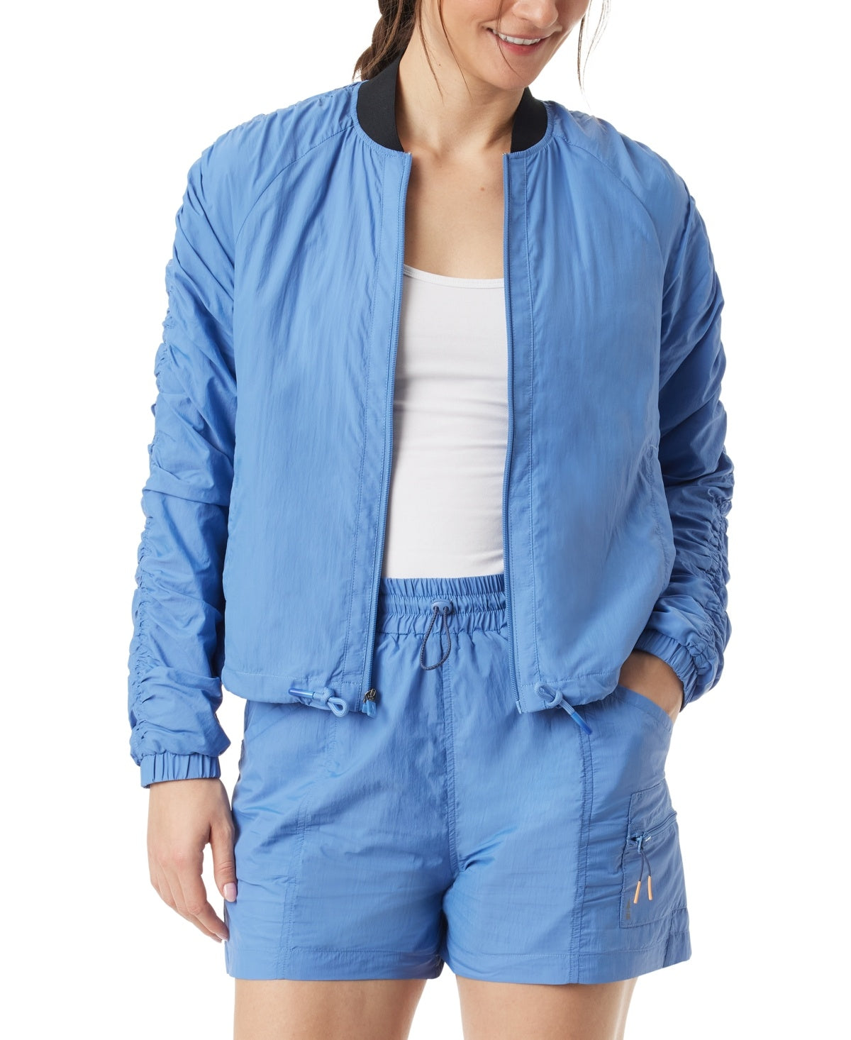 Bass Outdoor Women Regular fit Bomber Jacket Coat XL Blue Solid