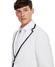 Tommy Hilfiger Mens Modern fit Suit Jacket Blazer 46 S White Green Tipped