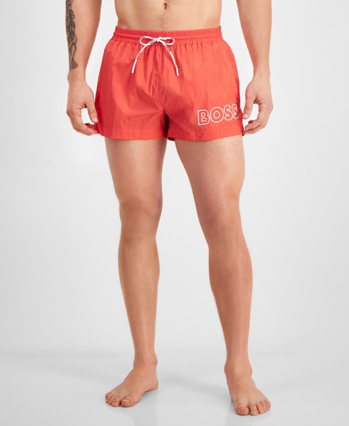 Hugo Boss Mens Regular fit Swim Trunks Swimwear XL Red Solid