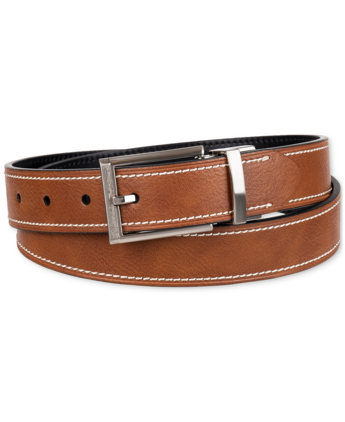 Club Room Mens Two in One Reversible Belt Apparelbelt Medium 34-36 Black