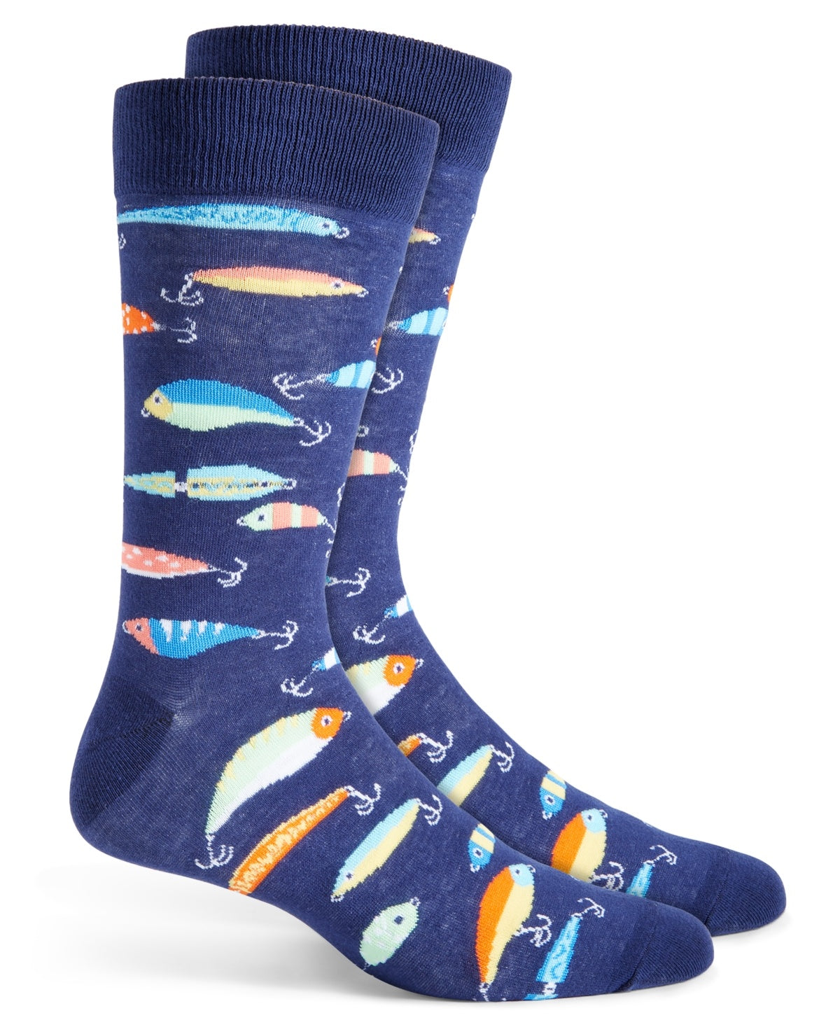 Club Room Men's Fishing Lure Crew Socks Green One Size