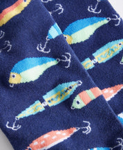 Club Room Men's Fishing Lure Crew Socks Green One Size