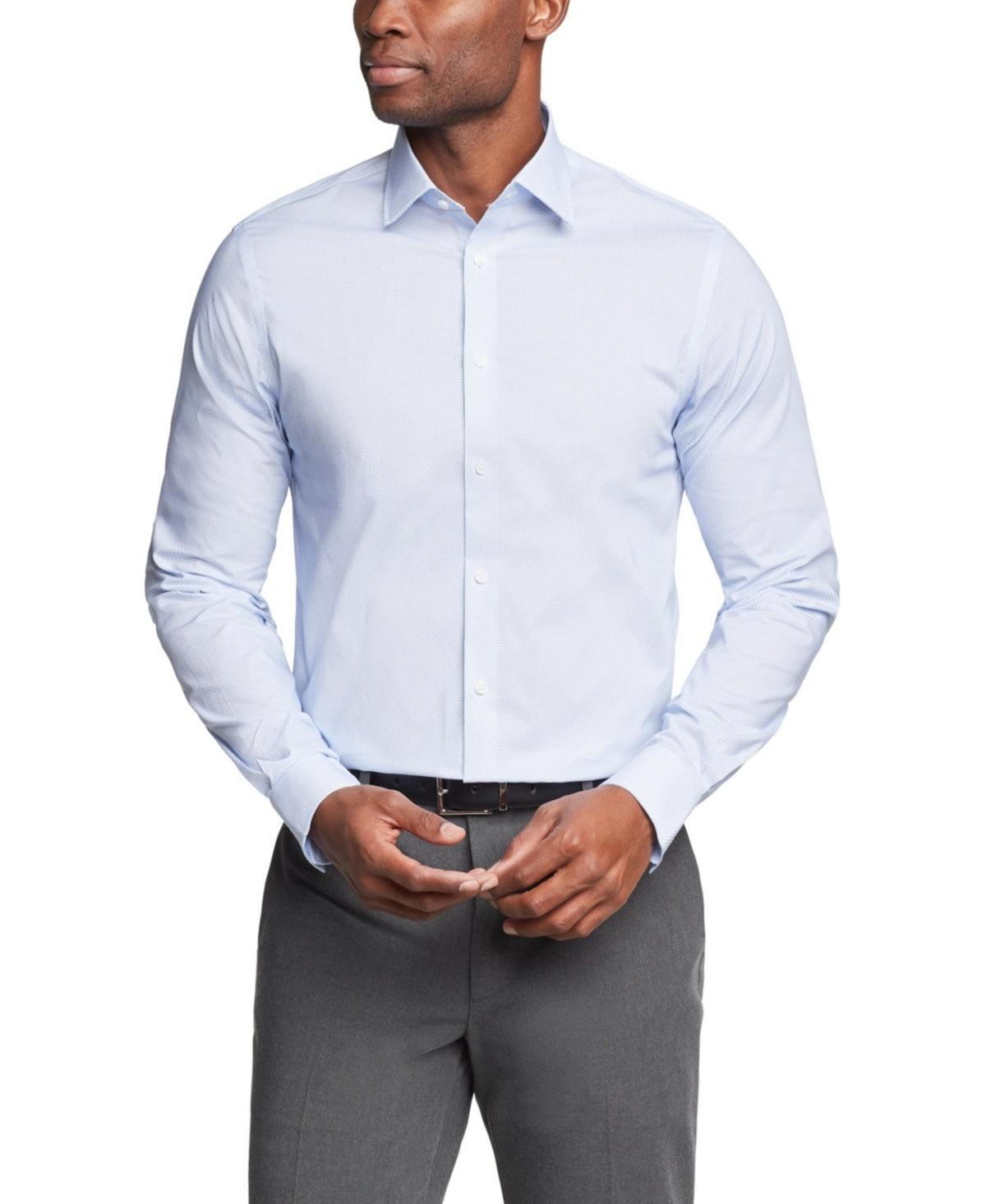 Michael Kors Mens Regular fit Dress Shirt Medium 15 in 32-33 Blue Geometric