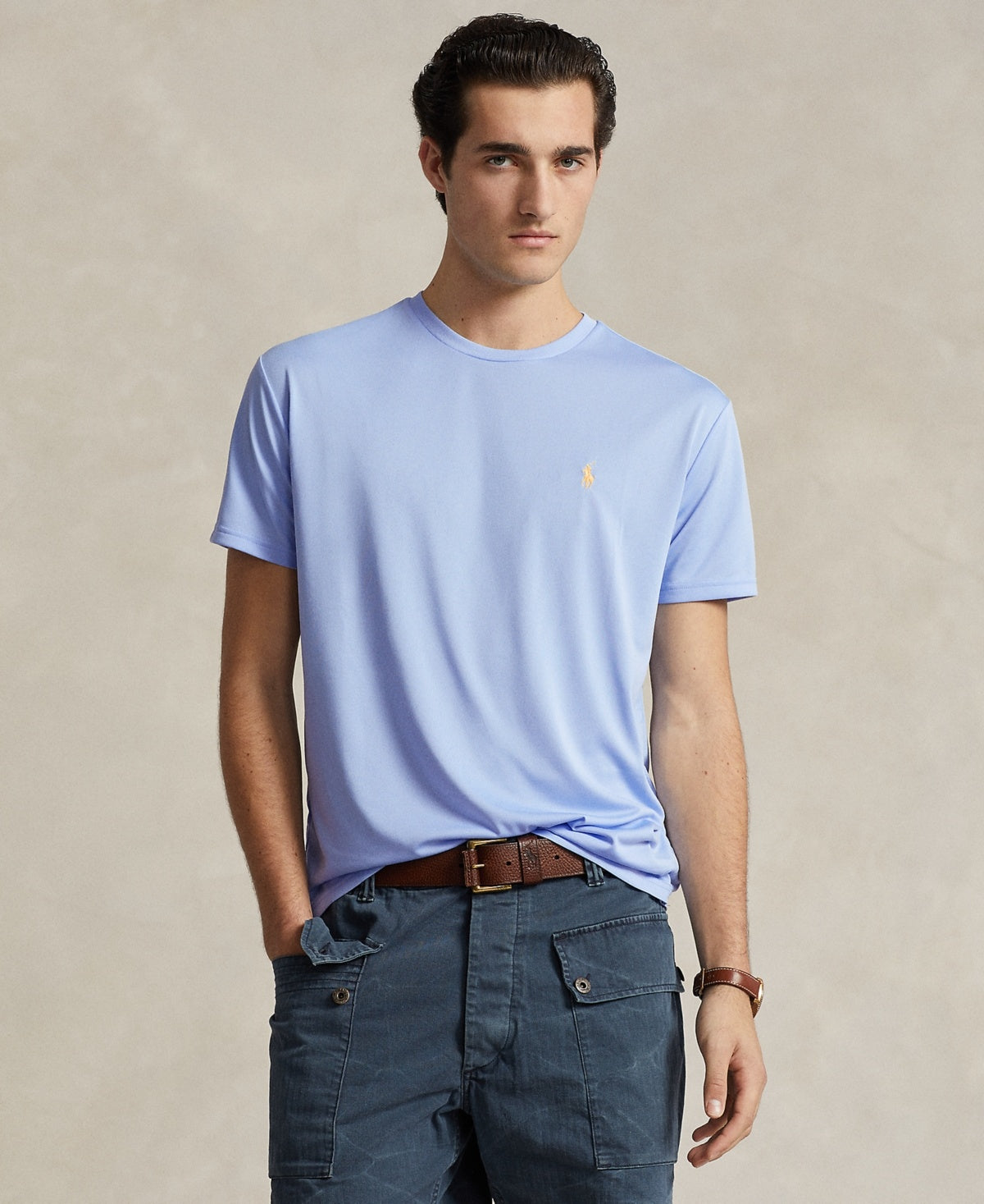 Polo Ralph Lauren Mens Regular fit Short Sleeve T-Shirt Shirt Medium Blue Solid
