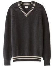 Frank And Oak Mens Relaxed Fit V Neck Sweater Dark Grey Heather XL