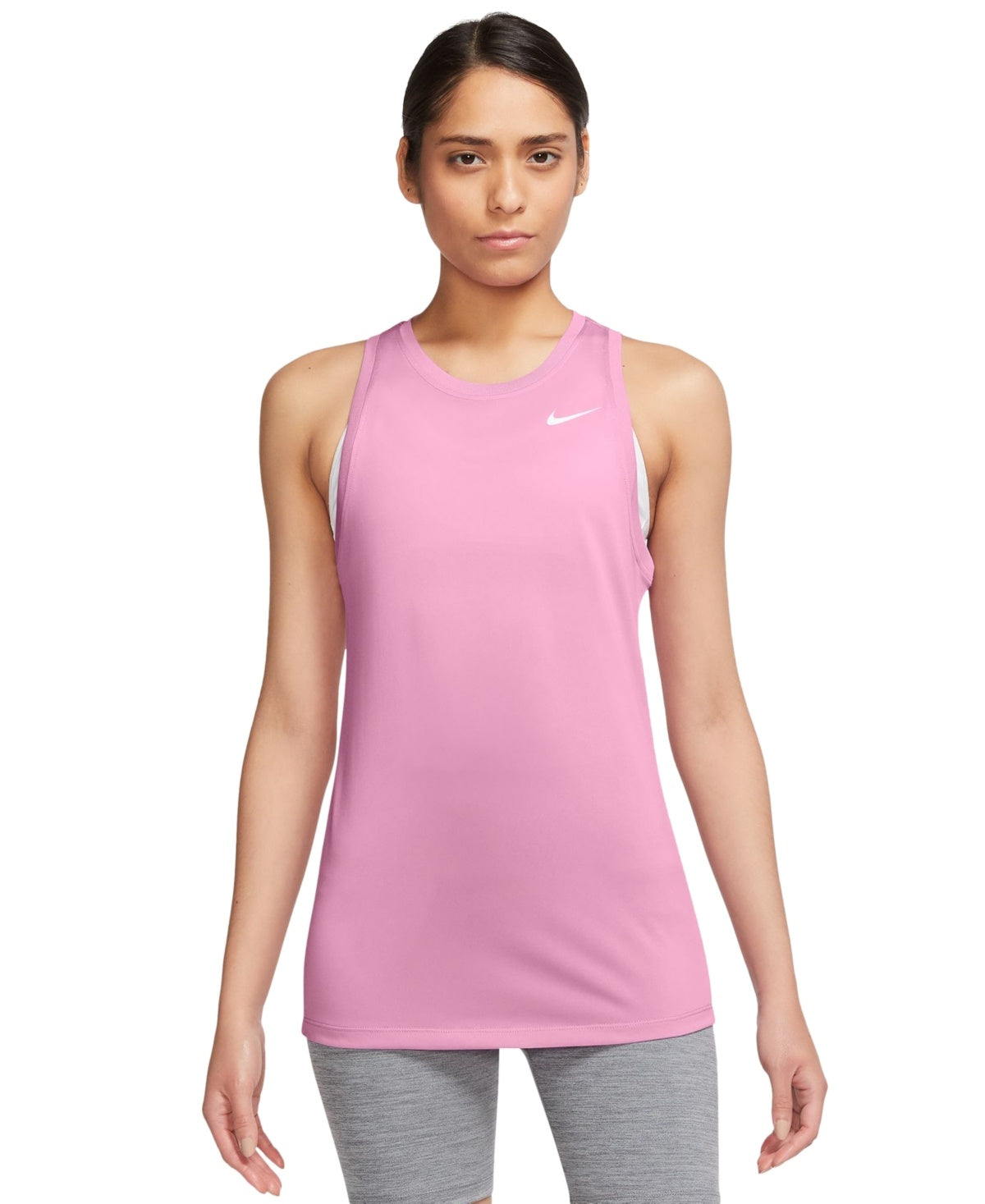 Nike Womens Regular fit Sleeveless Tank Top Shirt Medium Pink Solid Quick Dry