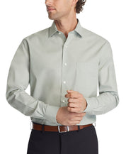 Van Heusen Mens Regular fit Dress Shirt XL 17 in 32-33 Green Solid