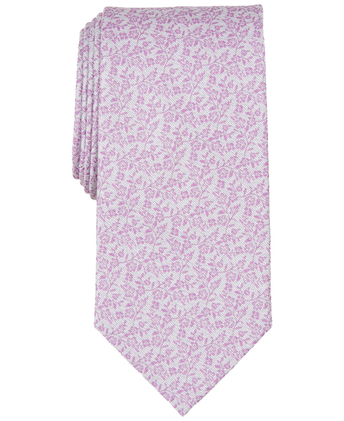 Michael Kors Mens Tie Linley Floral Necktie Lavender Pink