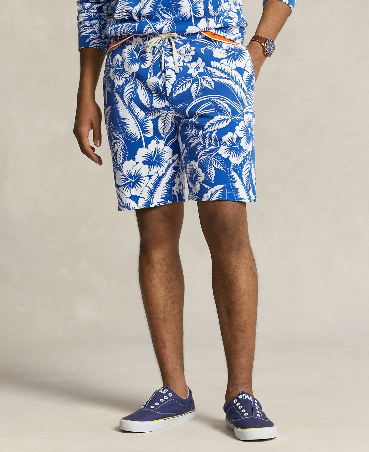 Polo Ralph Lauren Mens Regular fit Drawstring Shorts Medium Blue Floral