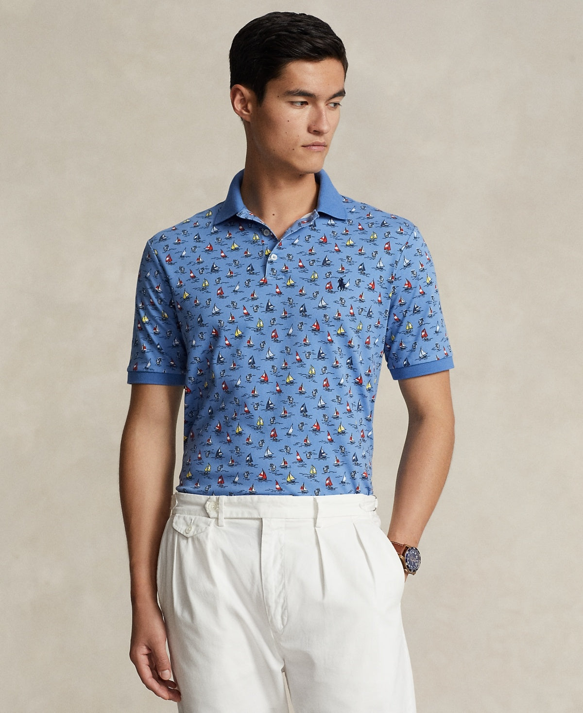 Polo Ralph Lauren Mens Classic fit Short Sleeve Polo Shirt Medium Blue