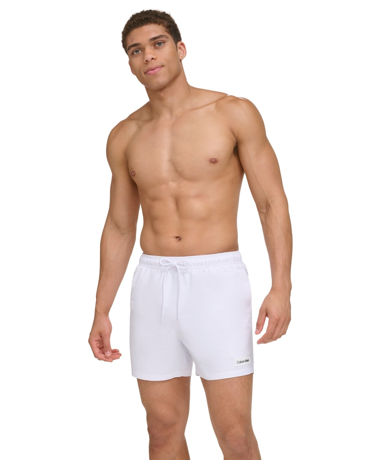Calvin Klein Mens Regular fit Trunks Swimwear White Solid XXL 5 Inseam