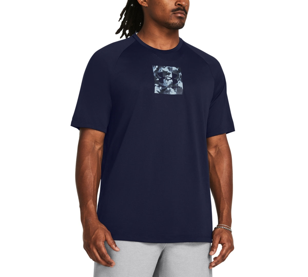 Under Armour Men Regular fit Short Sleeve T-Shirt Shirt XXXXL Blue Solid