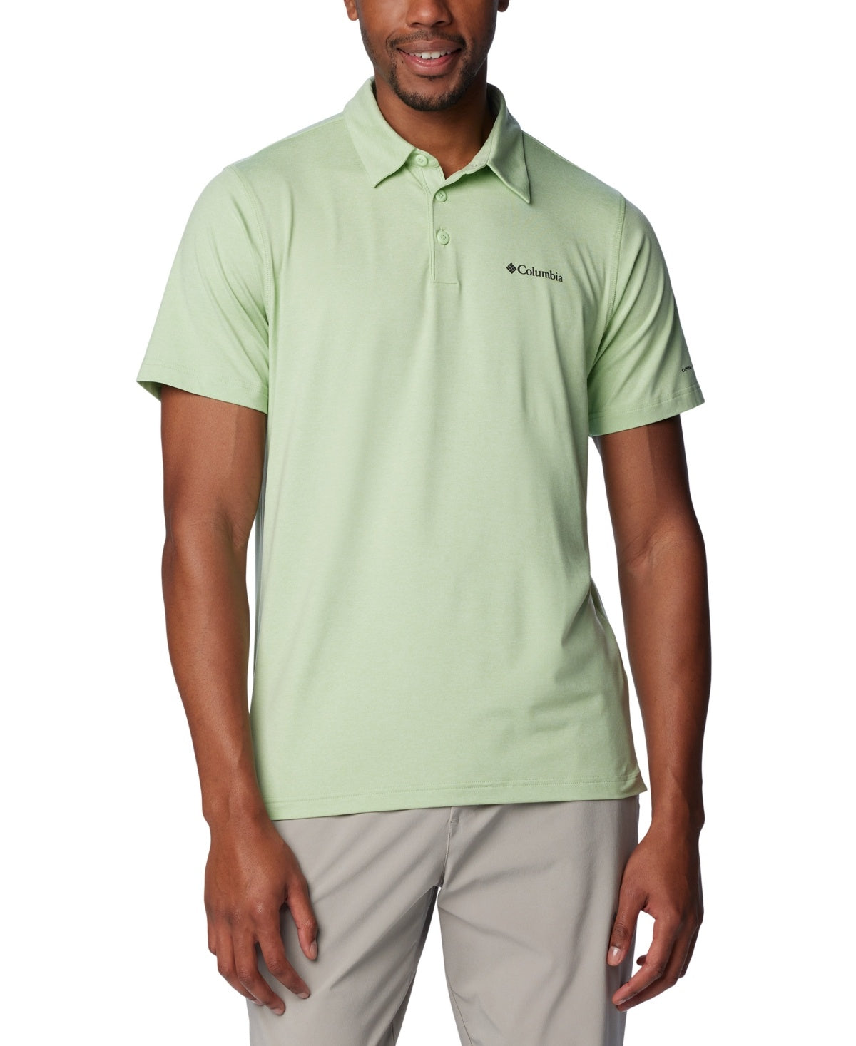 Columbia Men Regular fit Short Sleeve Polo Shirt Medium Green Solid