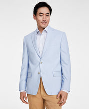 Michael Kors Mens Classic fit Sport Coat Blazer 44 S Light Blue Herringbone