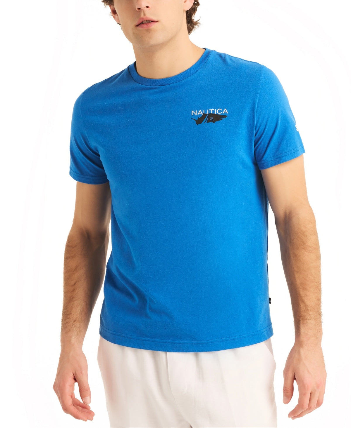 Nautica Mens Regular fit Short Sleeve T-Shirt Shirt Large Blue Solid