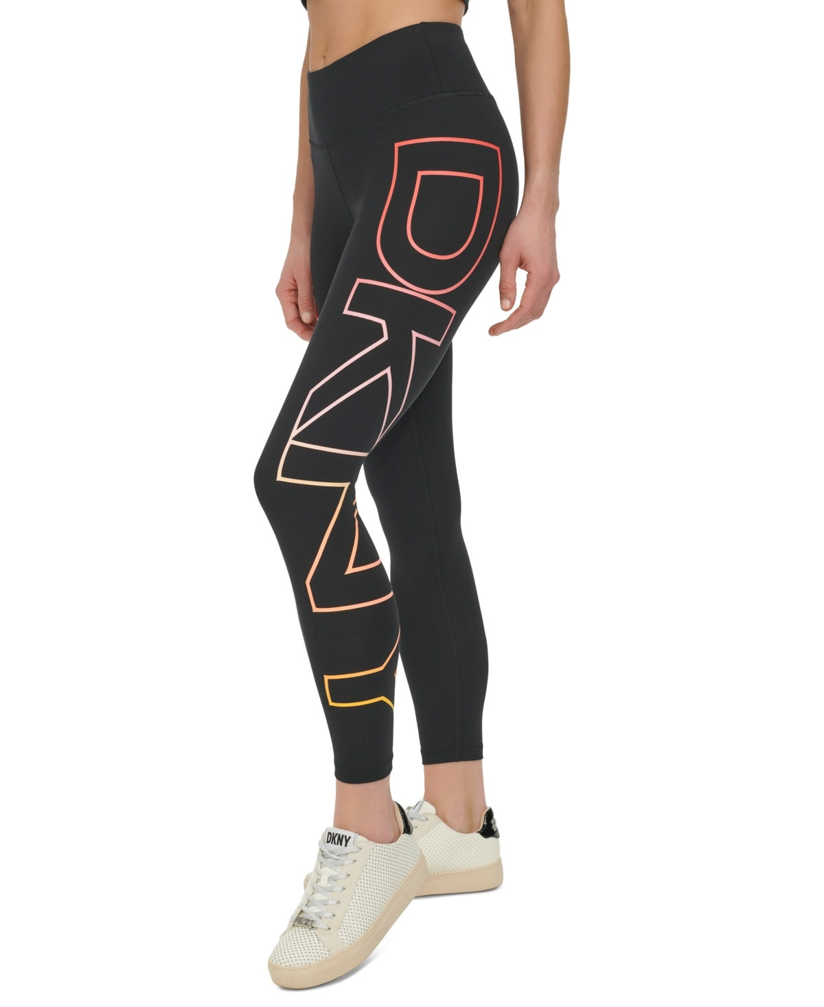 Dkny Womens Regular fit High Waist Tights Leggings Small Black Solid