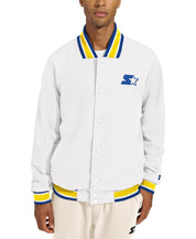 Starter Mens Classic Fit Varsity Jacket Coat Medium White Solid