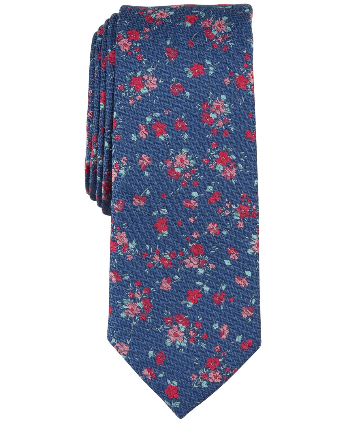 Bar Iii Mens Classic fit Tie Necktie One Size Red Blue Floral