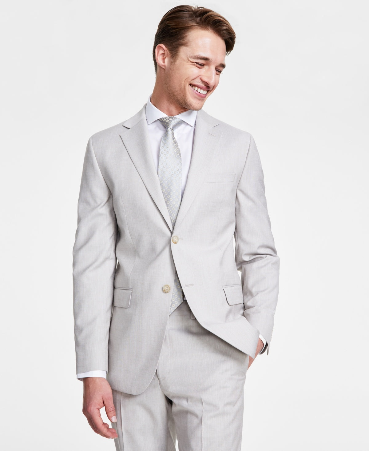Dkny Mens Modern fit Suit Jacket Blazer 42 R Grey Stretch