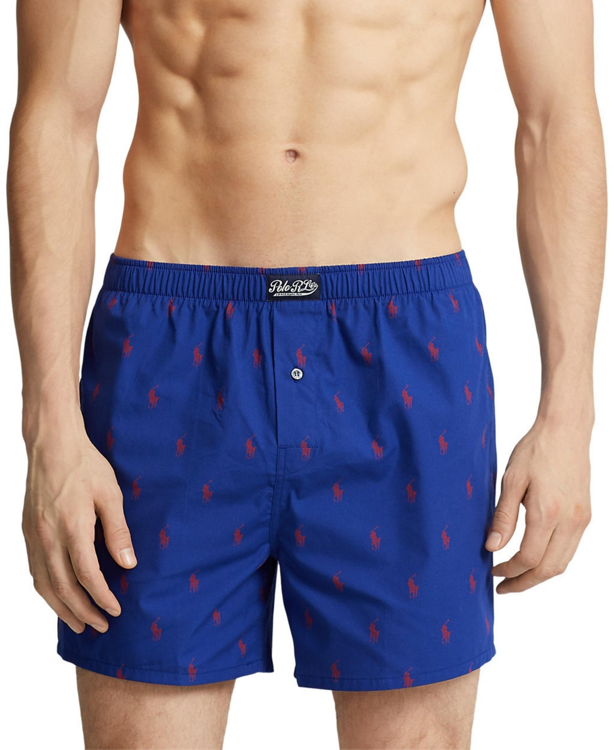 Polo Ralph Lauren Mens Cotton Printed Boxers Underwear Blue Heritage Royal Large