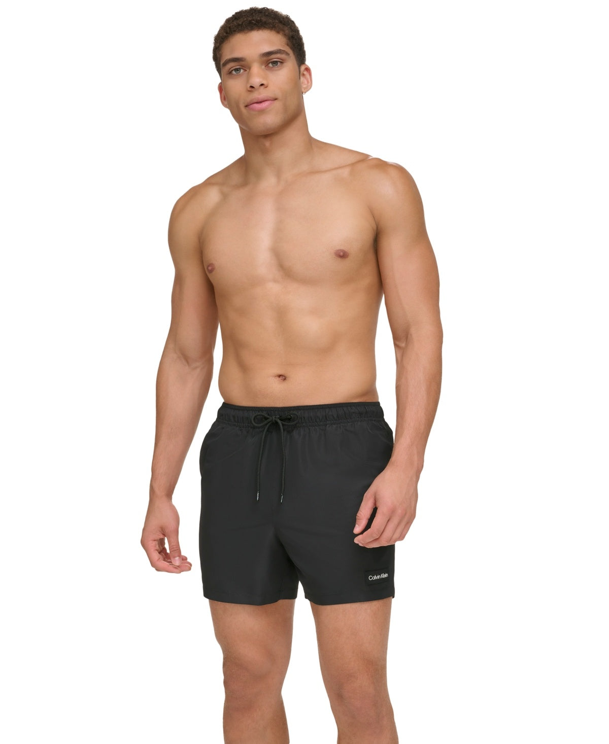 Calvin Klein Mens Regular fit Swim Trunks Swimwear Medium / 5 Black Solid