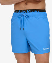 Calvin Klein Mens Regular fit Swim Trunks Swimwear Medium Bright Blue Solid