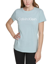 Calvin Klein Womens Regular fit Short Sleeve Graphic T-Shirt Shirt Medium Blue