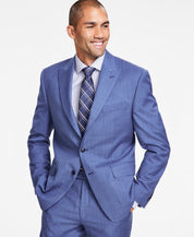 Michael Kors Mens Classic fit Suit Jacket Blazer 42 L Blue Striped Stretch
