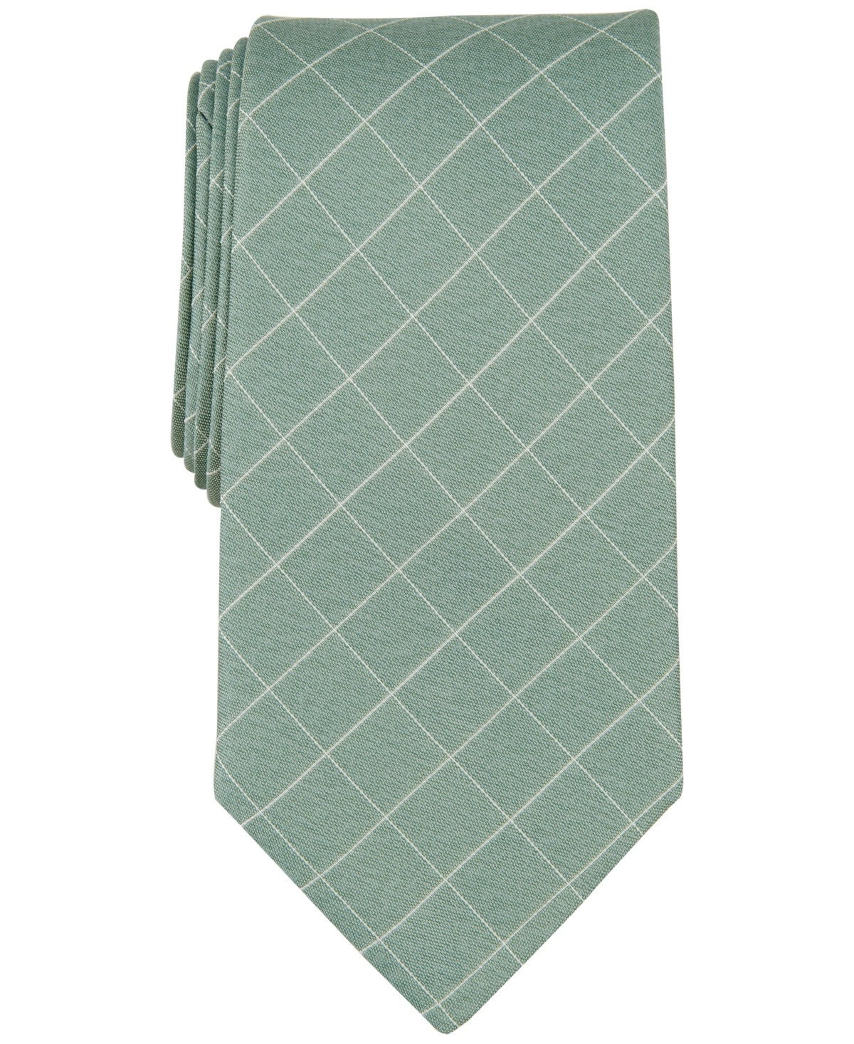 Michael Kors Mens Regular fit Tie Necktie One Size Green Parkwood Grid