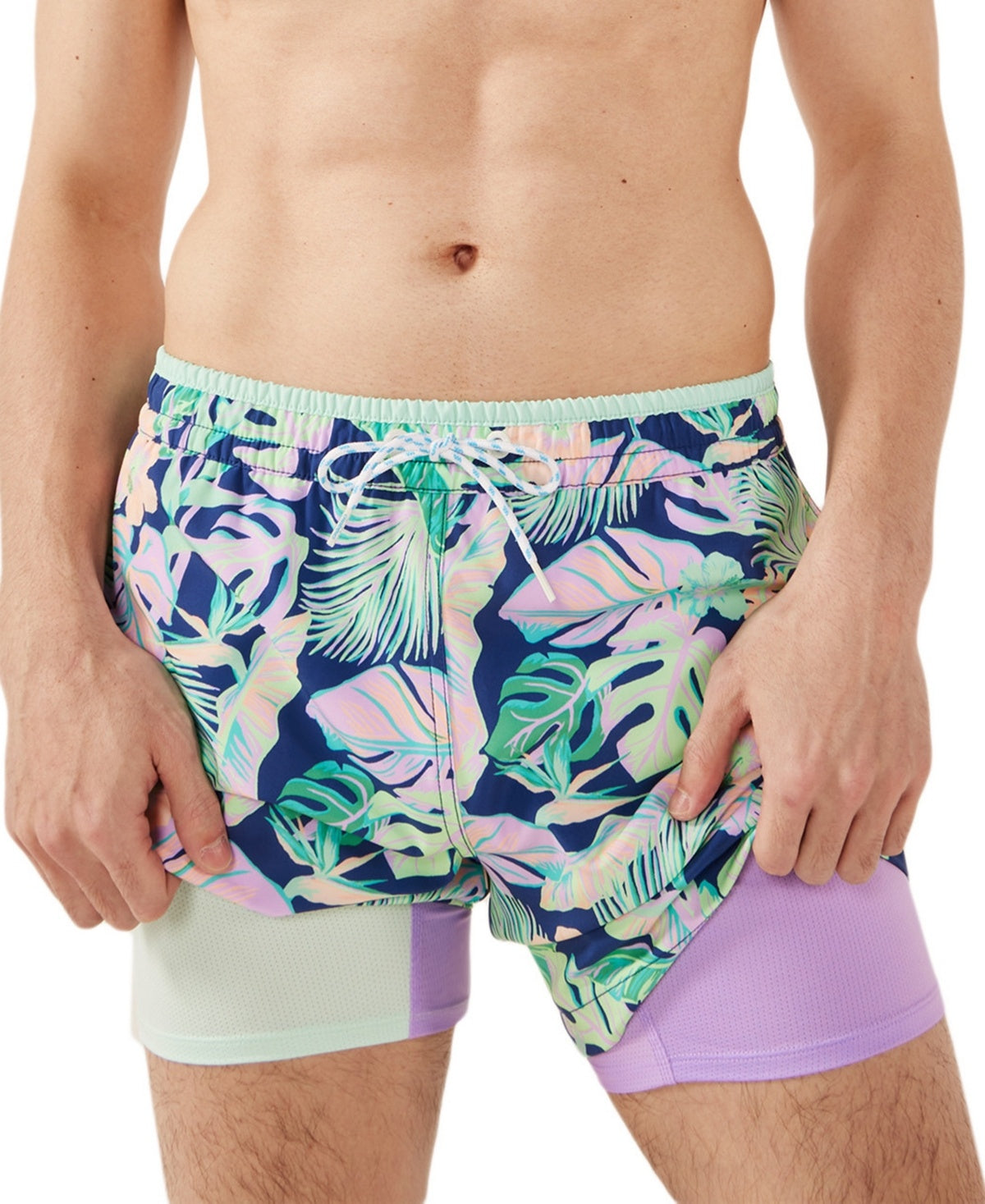 Chubbies Mens Regular fit Swim Trunks Swimwear Large / 5.5 Blue Floral Quick Dry