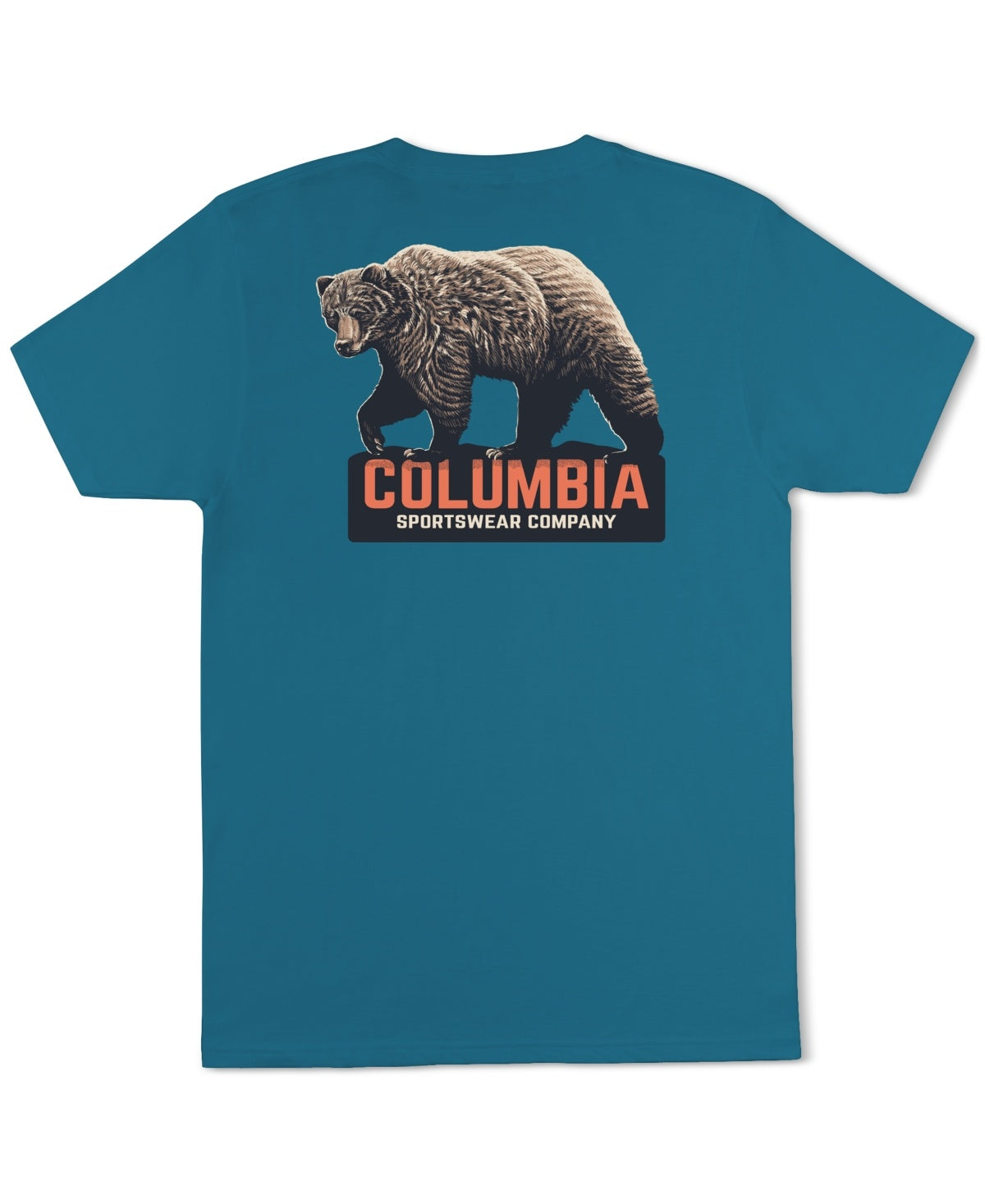 Columbia Mens Regular fit Short Sleeve Graphic T-Shirt Shirt XL Blue Solid