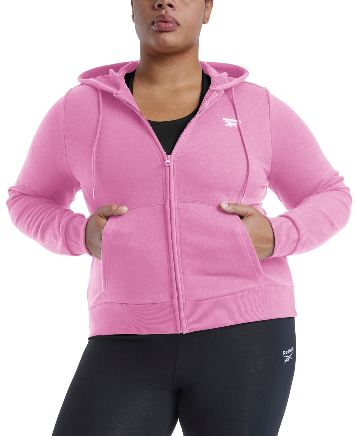 Reebok Womens Regular fit Hoodie Sweatshirt XXL Pink Solid