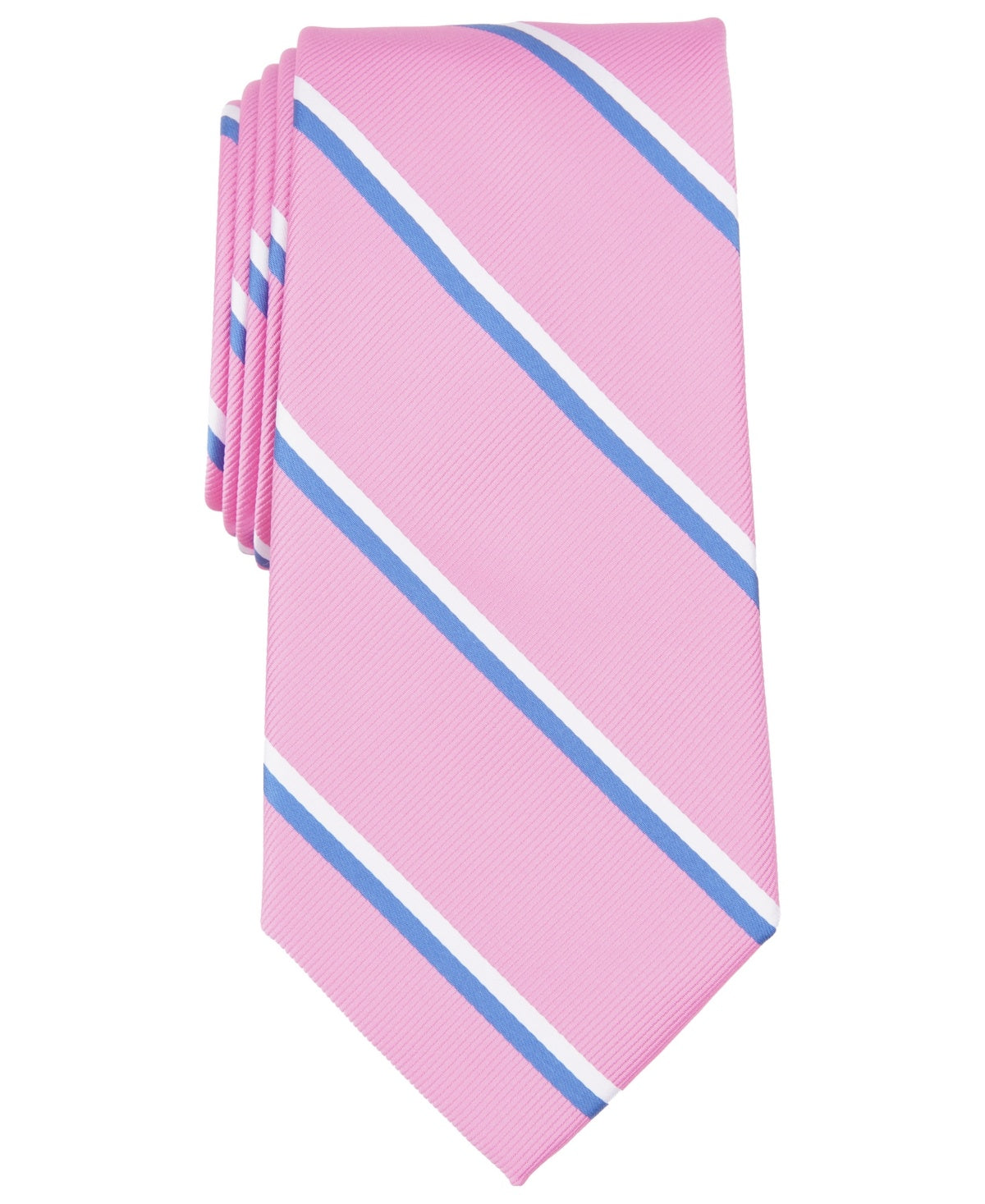 Club Room Mens Regular fit Tie Necktie One Size Pink Blue Striped