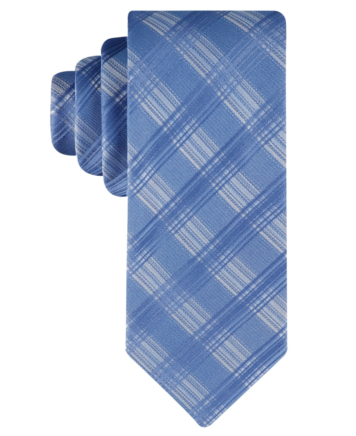 Calvin Klein Mens Regular fit Tie Necktie One Size Blue Ben Plaid