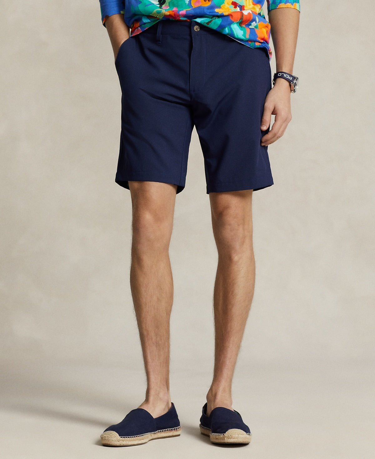 Polo Ralph Lauren Mens Regular fit Athletic Shorts 38 Blue Solid Quick Dry