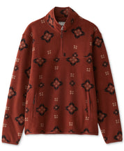 Frank And Oak Men's Relaxed Fit Half Zip Long Sleeve Geo Sweatshirt Red Large