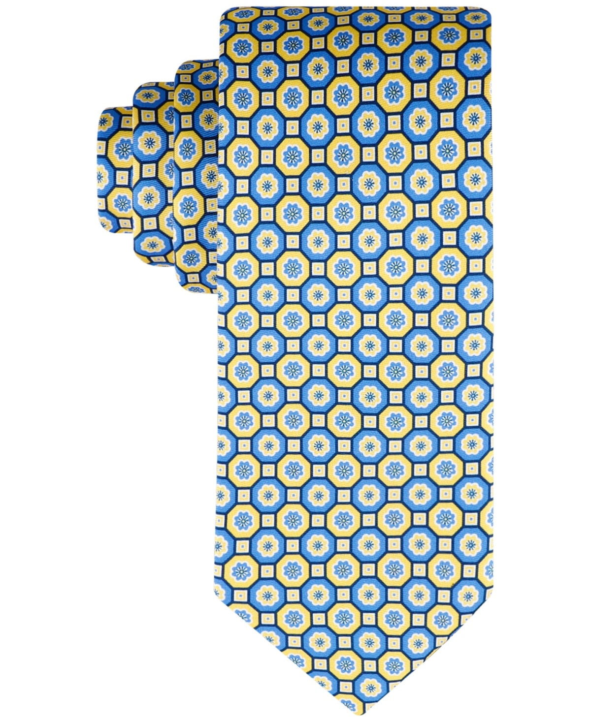 Tommy Hilfiger Mens Regular fit Tie Necktie One Size Yellow Medallion