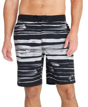 Speedo Mens Regular fit Board Shorts Swimwear Small Grey Black Striped