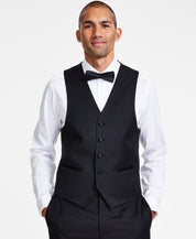 Michael Kors Mens Classic fit Tuxedo Suit Vest Medium Black Solid Stretch
