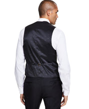 Michael Kors Mens Classic fit Tuxedo Suit Vest Large Black Solid Stretch
