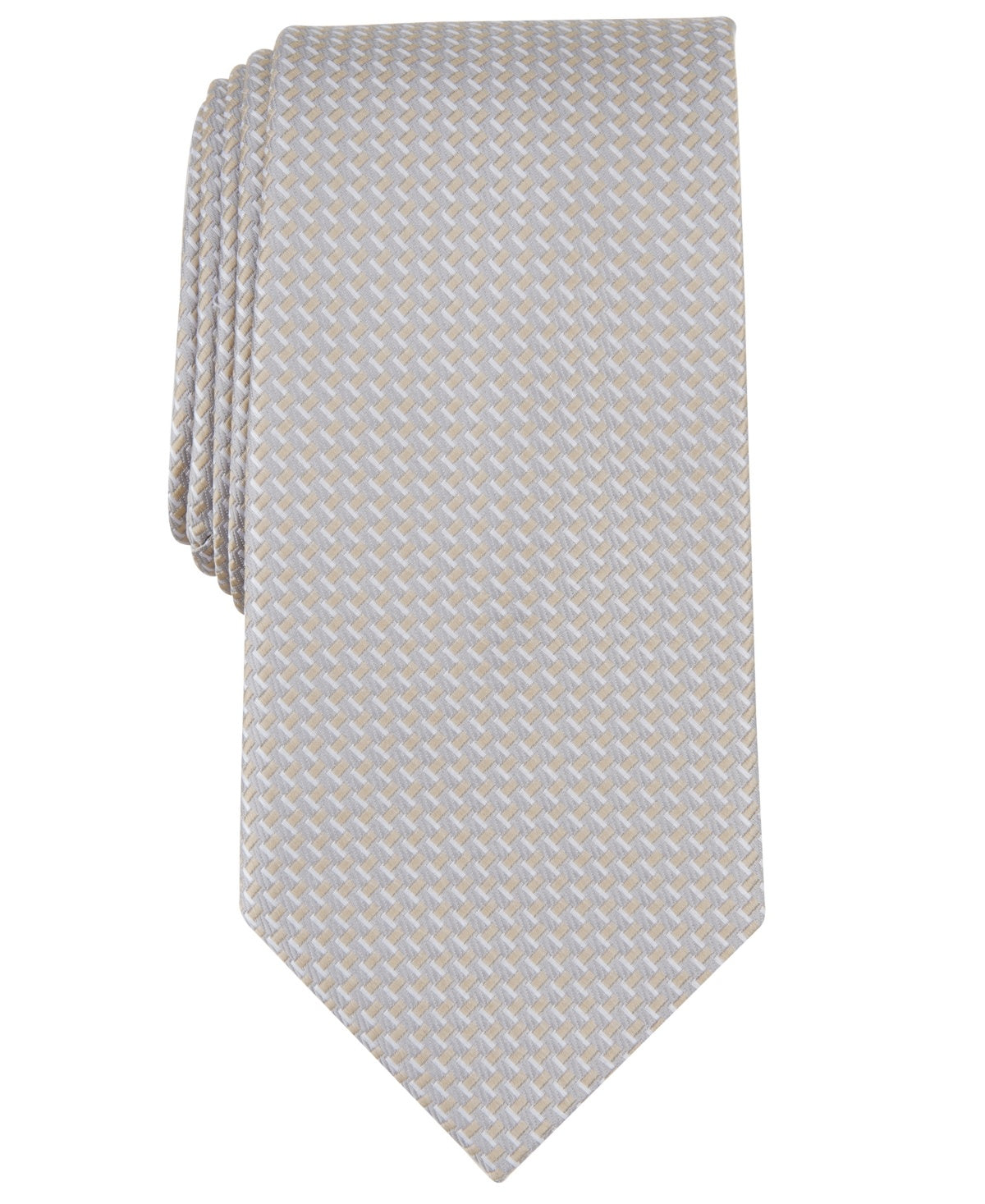 Michael Kors Mens Classic fit Tie Necktie One Size Beige Mini Pattern