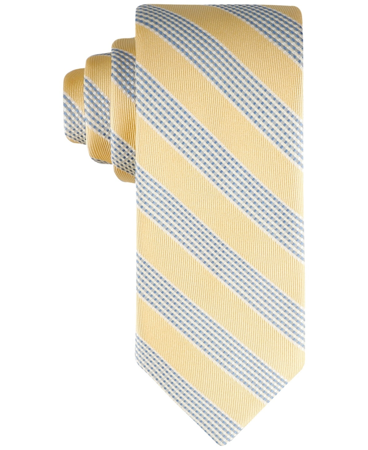 Tommy Hilfiger Men Regular fit Tie Necktie One Size Yellow Terrance Stripe