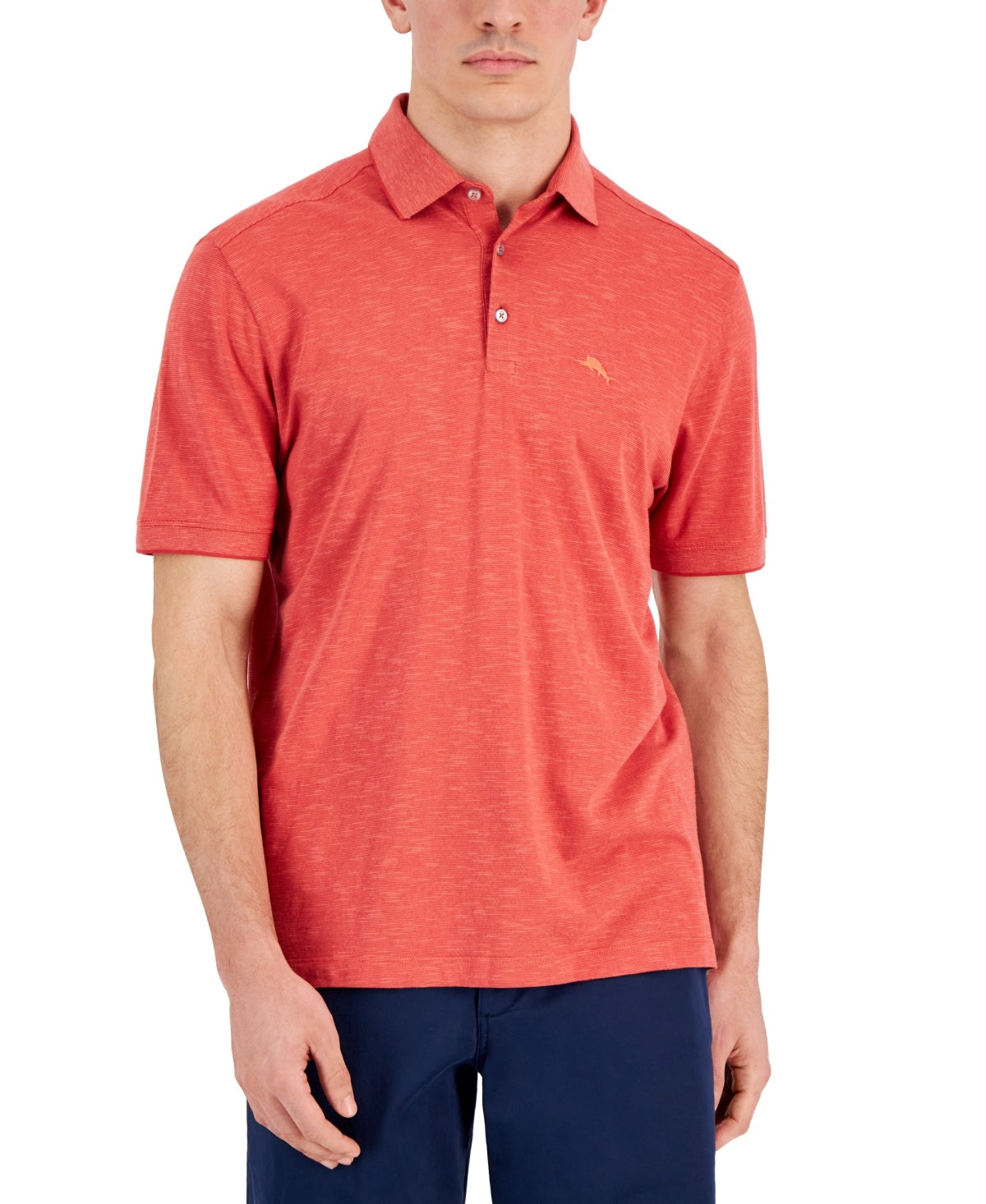 Tommy Bahama Men Regular fit Short Sleeve Polo Shirt Large Red Solid
