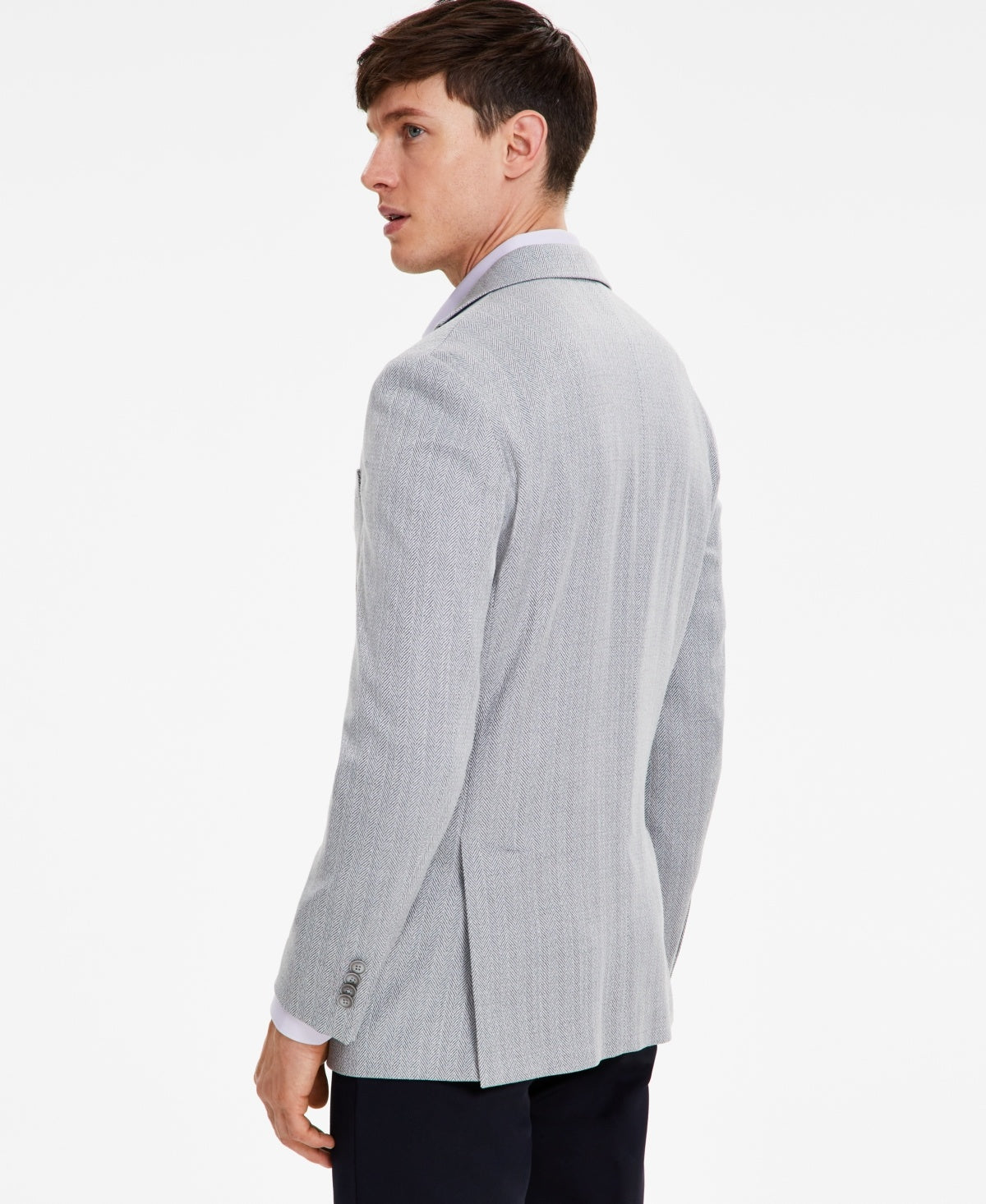 Tommy Hilfiger Mens Modern fit Sport Coat Blazer 36 S Light Grey Herringbone