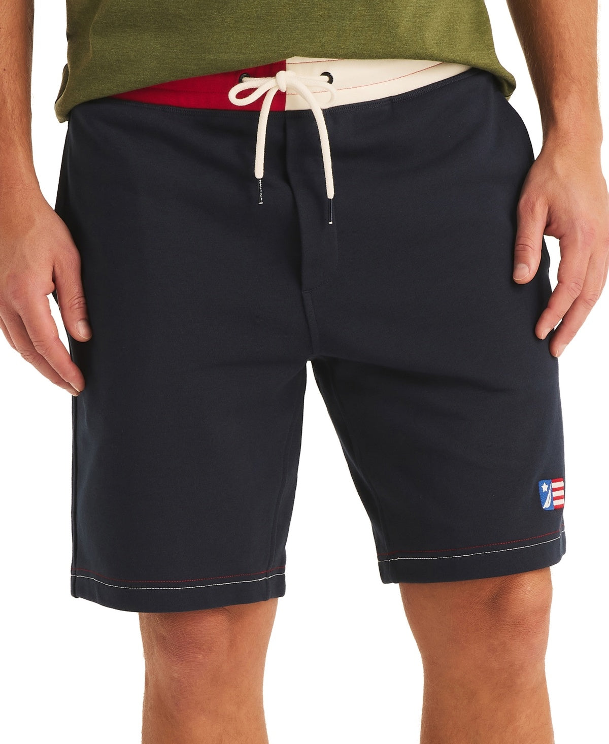 Nautica Mens Regular fit Casual Shorts Small Blue Solid