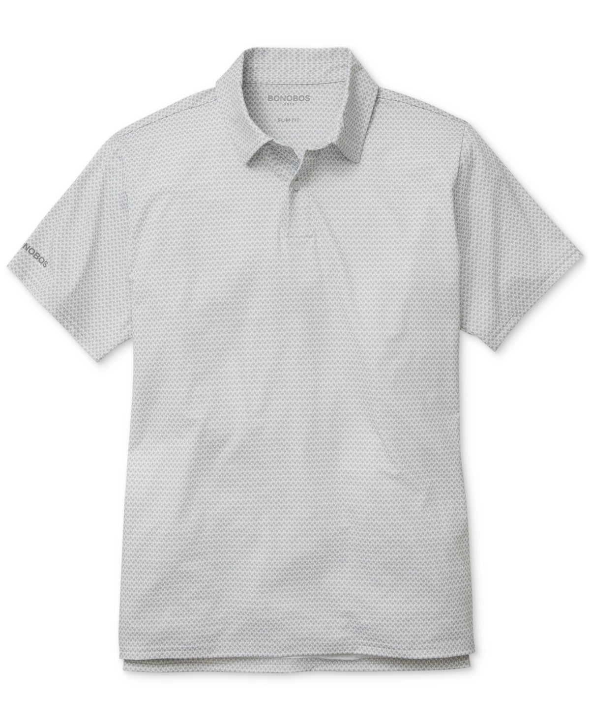 Bonobos Mens Regular fit Short Sleeve Polo Shirt XL Light Grey Geometric